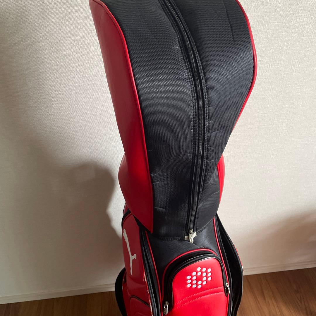 PUMA キャディバッグ 赤/黒 合成皮革