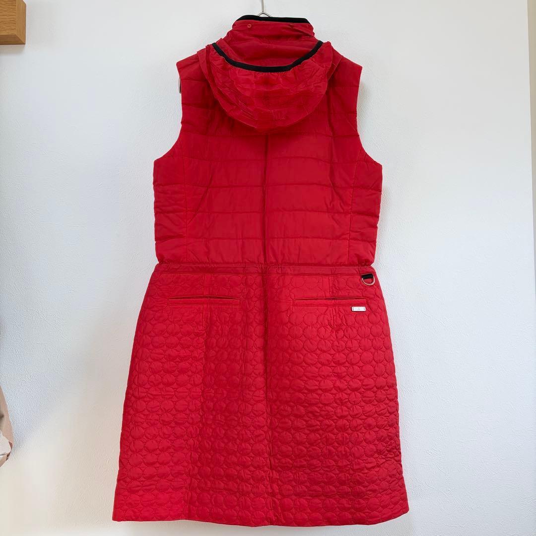 美品！ランバンスポール38 フード付キルティング中綿　裏地蓄熱保存ワンピース