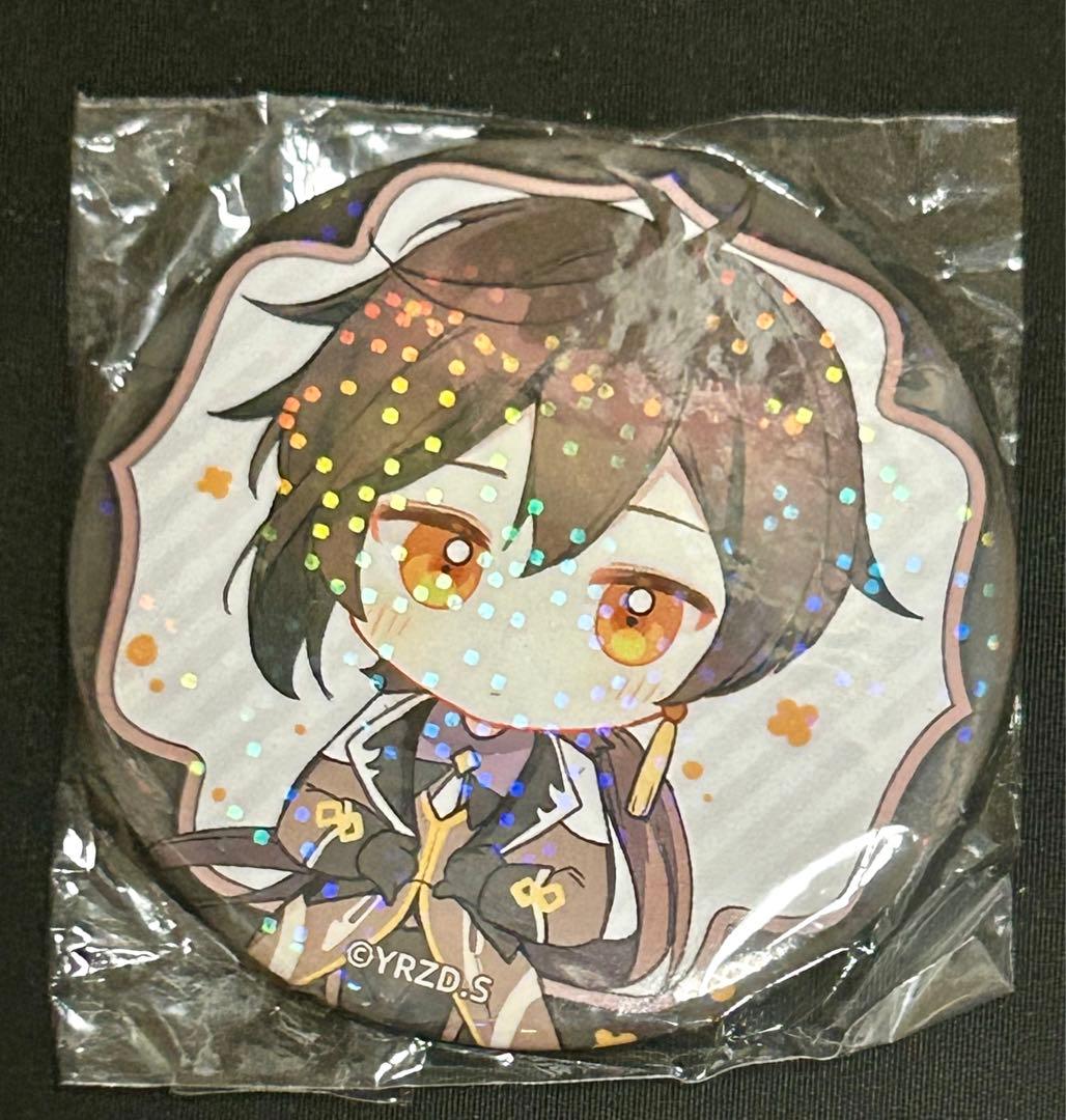 原神　鍾離　ホログラム　缶バッジ　ちびキャラ　デフォルメ　レア