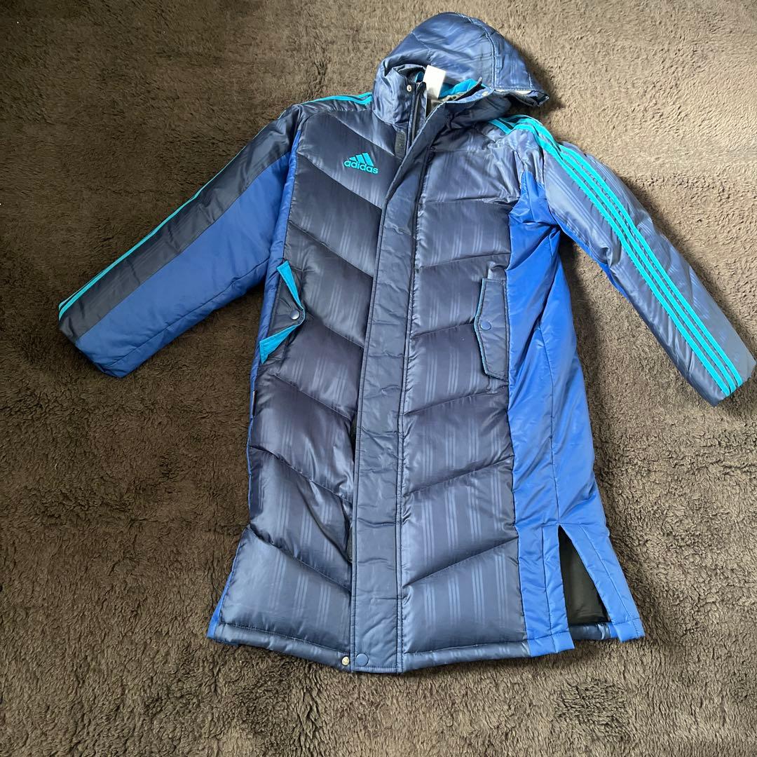 adidas ダウンジャケット 150サイズ ネイビー・ブルー