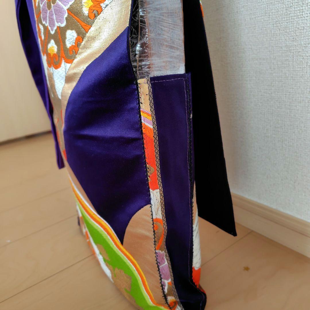 お琴カバー【紫】着物帯 ゆたん油単ハンドメイド 和楽器 正絹 袋帯 生田流山田流