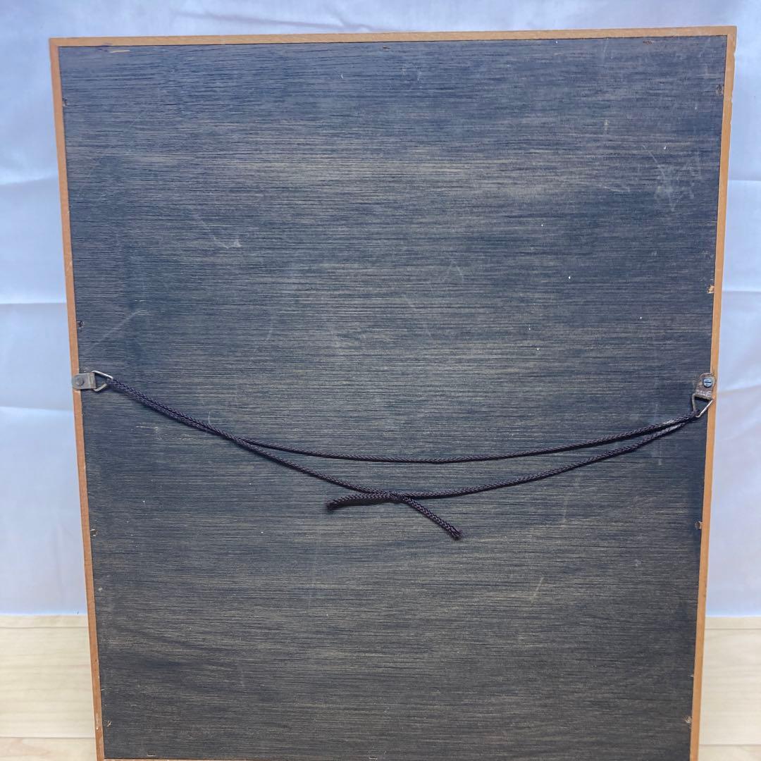 貝細工　花の絵　アート　　貝殻　作者名有り