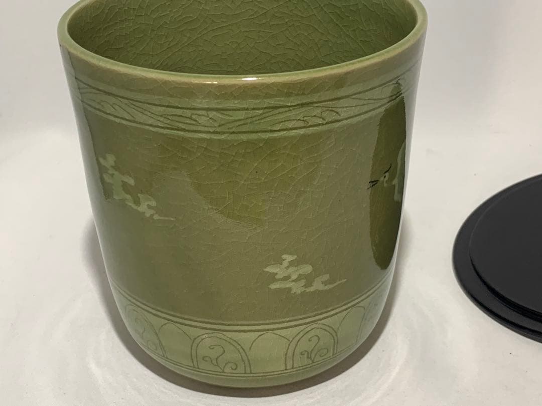 高麗写 水指　日比野清峰　共箱入　茶道具　茶器　伝統工芸品