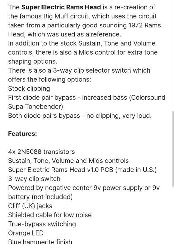 ギター SUPER ELECTRIC \"RAMS HEAD\"