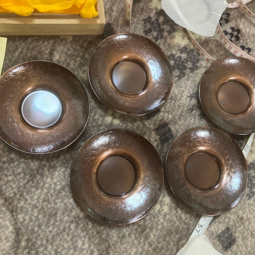 開新堂　純銅製茶托5枚セット