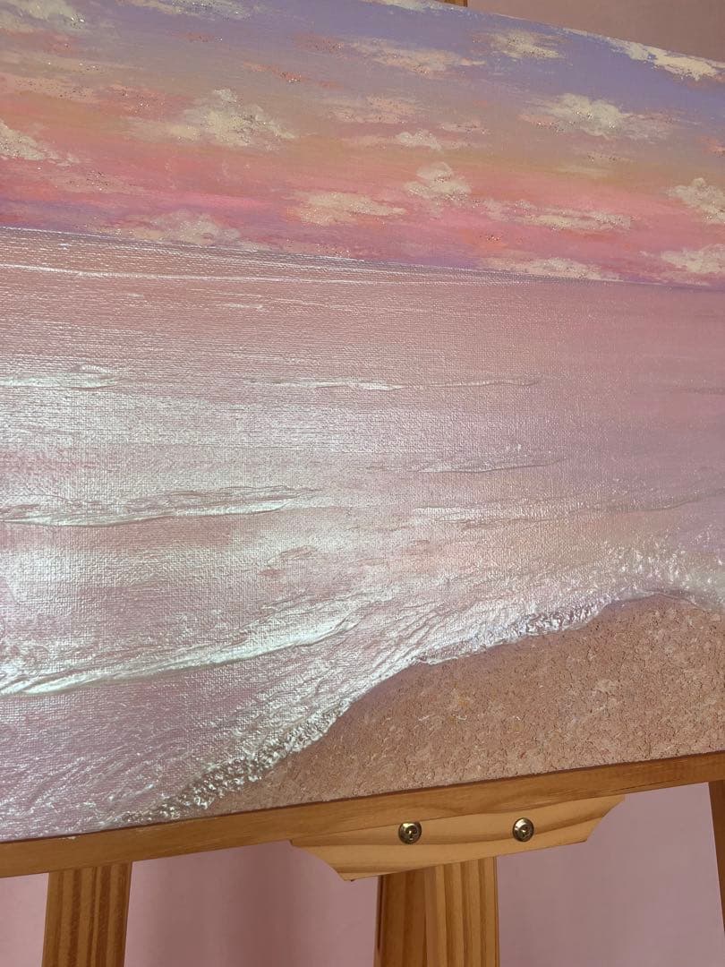 海の風景 テクスチャーアート 海の絵 海 海アート 癒し 風景　原画