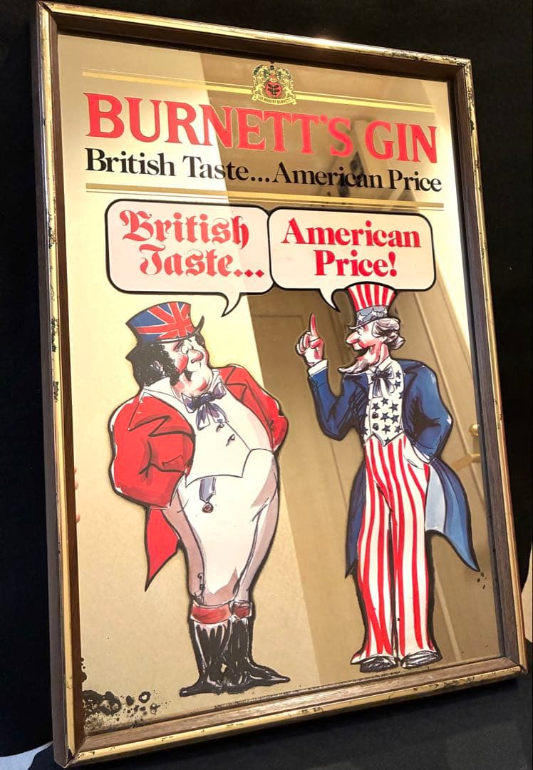 バーネットジン　パブミラー　ビンテージ　アメリカン雑貨　ガレージ