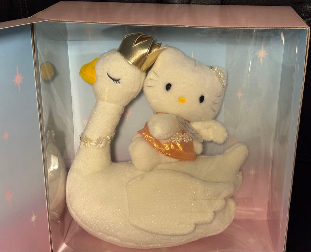 【激レア】25周年記念ぬいぐるみ　1999年 キティ＆スワン　新品箱入り 特大