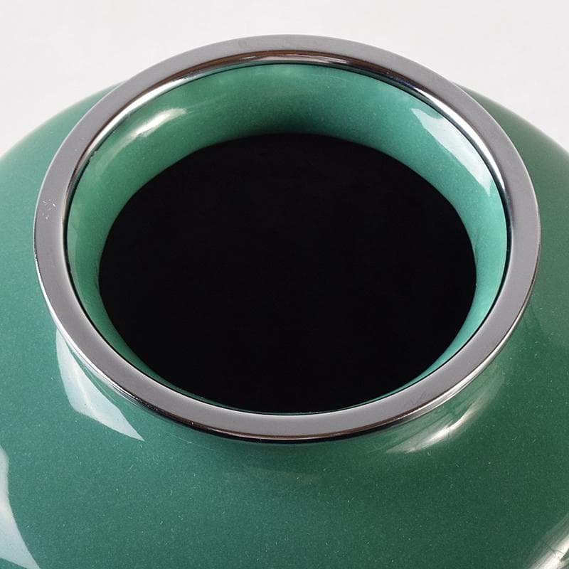 七宝焼　牡丹文　花瓶　唐木台・時代箱付　M　R8760B