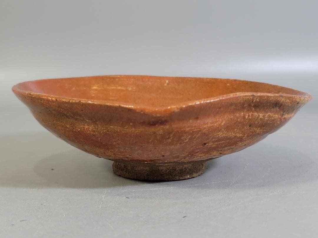 茶道具 赤楽平茶碗 豊助作 時代物