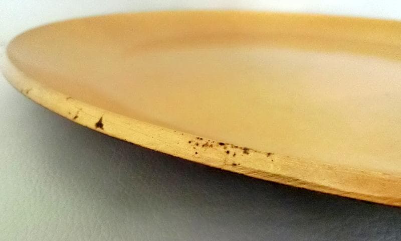 希少★金箔 銀箔　芙蓉盆　飾り皿　漆器 大皿　正雲作 料亭 38cm 2枚セット