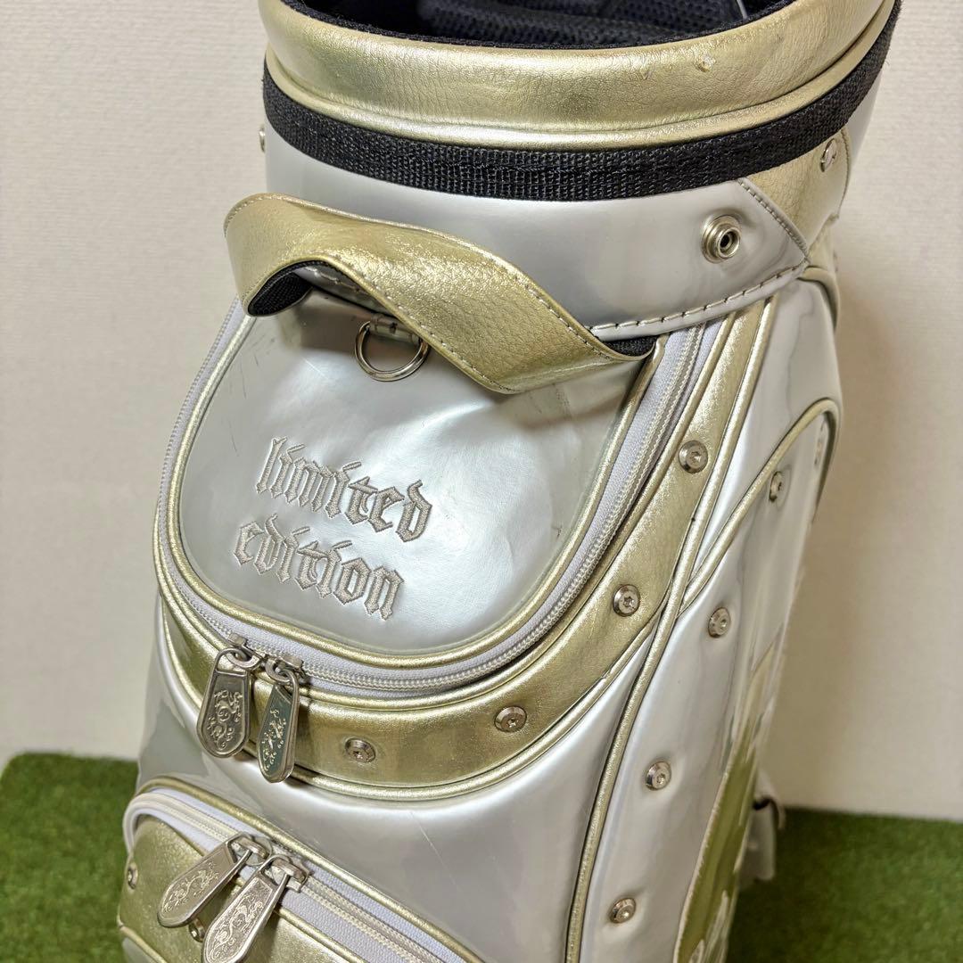 ダンスウィズドラゴン　キャディバッグ　3点式　ゴールド　エナメル　フードなし