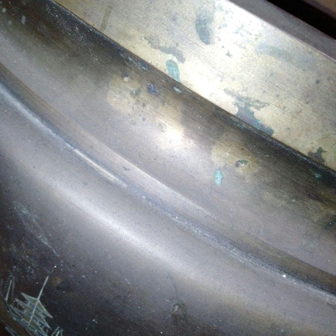 火鉢 彫刻風景デザイン　特大サイズ　レトロ　ヴィンテージ　骨董