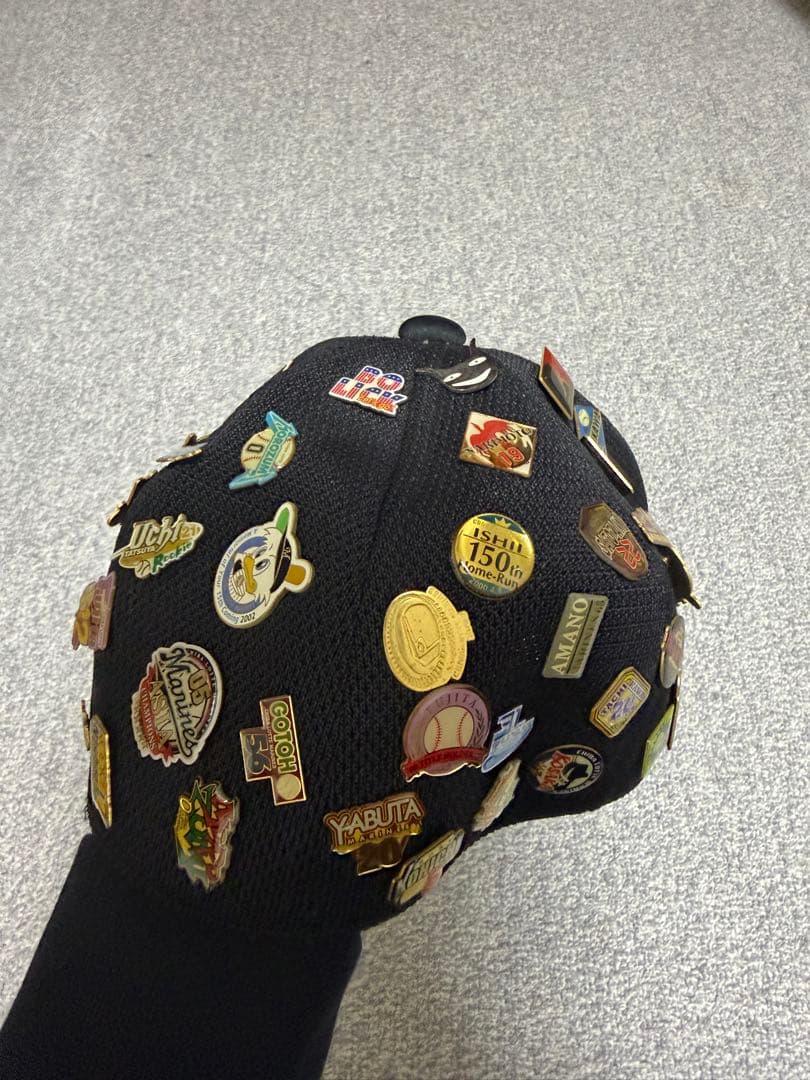 千葉ロッテマリーンズ サイン入りヴィンテージバッチ キャップ