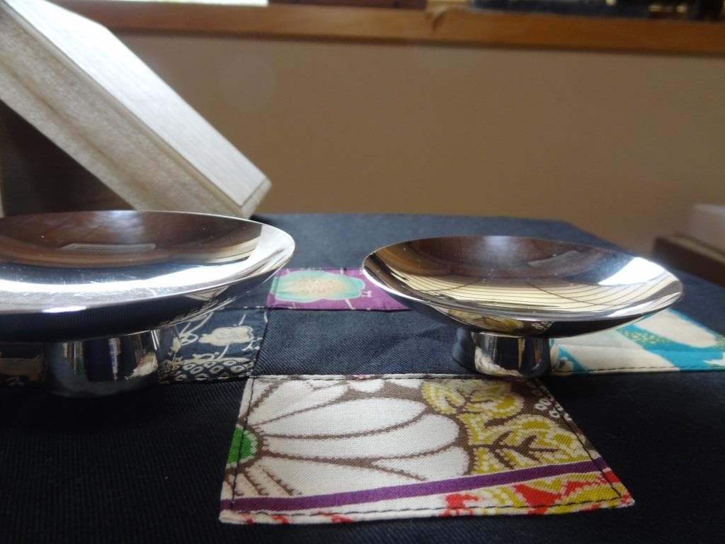 純銀　銀杯　三っ重　桐箱　約207g