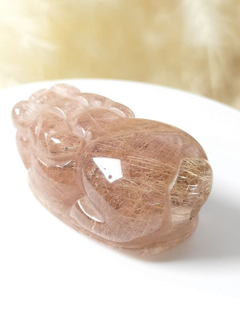 【金運恋愛運】ピンクルチル　貔貅　貫通穴あり　ビッグサイズ