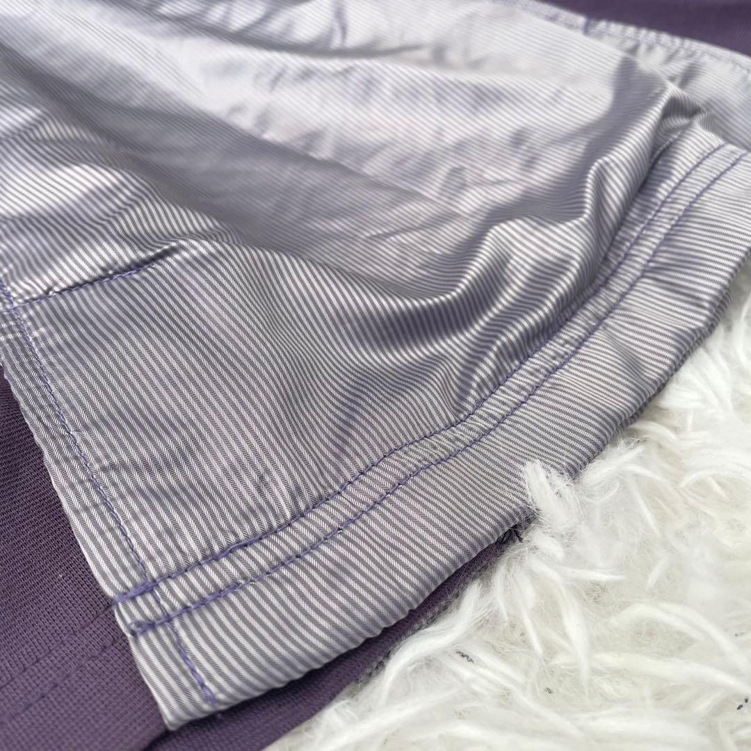 COUP DE CHANCEゴルフハーフジップ 半袖ワンピース紫38 切り替え