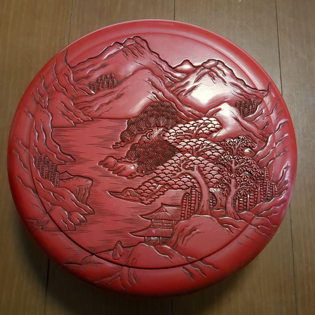 堆朱　茶櫃　村上　伝統工芸　アンティーク　骨董　雑貨　インテリア