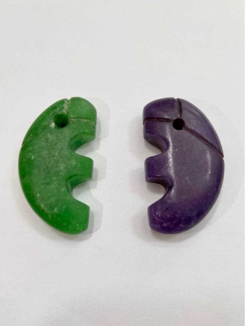 ※※最終値下げ※※ 希少　古墳期　大丁字　櫛形勾玉　萌葱&古色紫