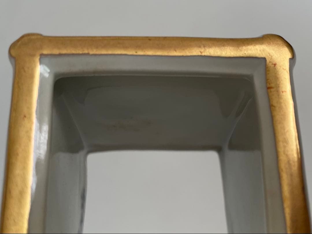 陶芸家　高野昭阿弥　色絵　井筒　蓋置　朝顔　共箱　茶道具