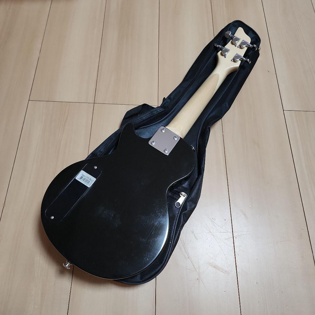 4弦 エレキギター ミニ ブラック バスウッド