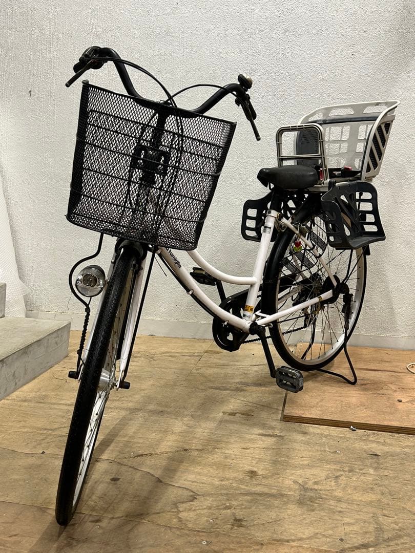 ママチャリ SHIMANO 変速 チャイルドシート 前カゴ付き 26インチ