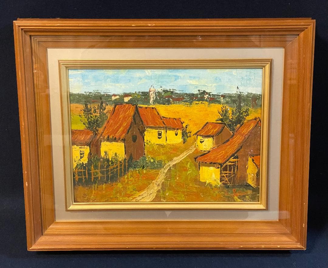 「真作」KARPATY PETERS　風景画　油彩画　額装　サイン有り　F4号