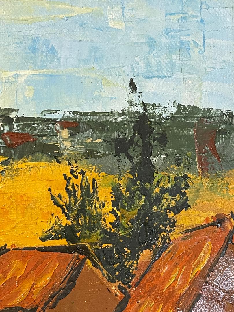 「真作」KARPATY PETERS　風景画　油彩画　額装　サイン有り　F4号