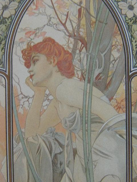 アルフォンス・ミュシャ、夕べの夢想、連作〈四つの時の流れ〉より