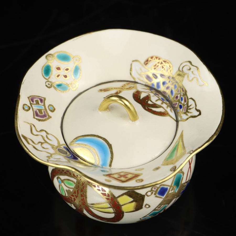 Y3030-2 茶道具 宮川香林 宝尽 袋形薄器 共箱　　GGG