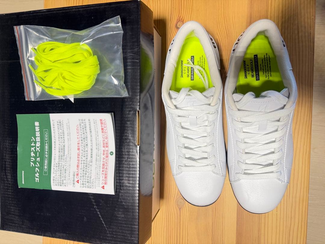 ブリジストンBEAMS コラボ　ホワイト ゴルフシューズ　25.5センチ