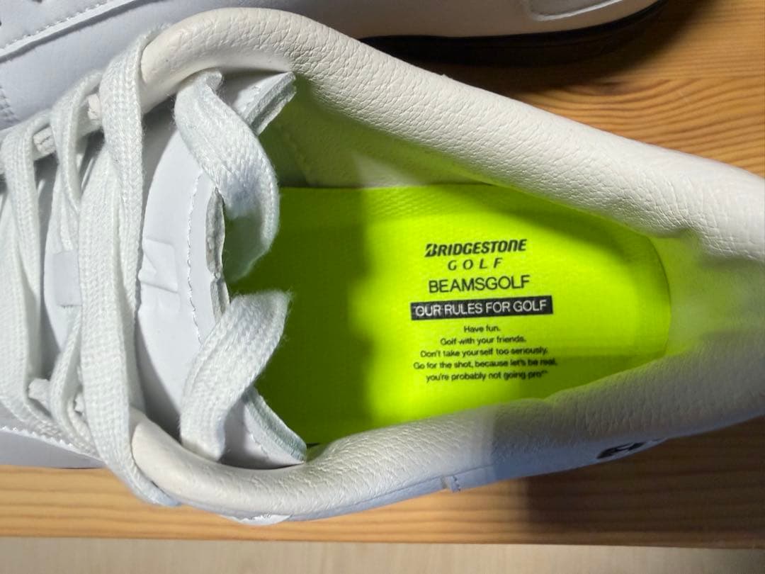 ブリジストンBEAMS コラボ　ホワイト ゴルフシューズ　25.5センチ