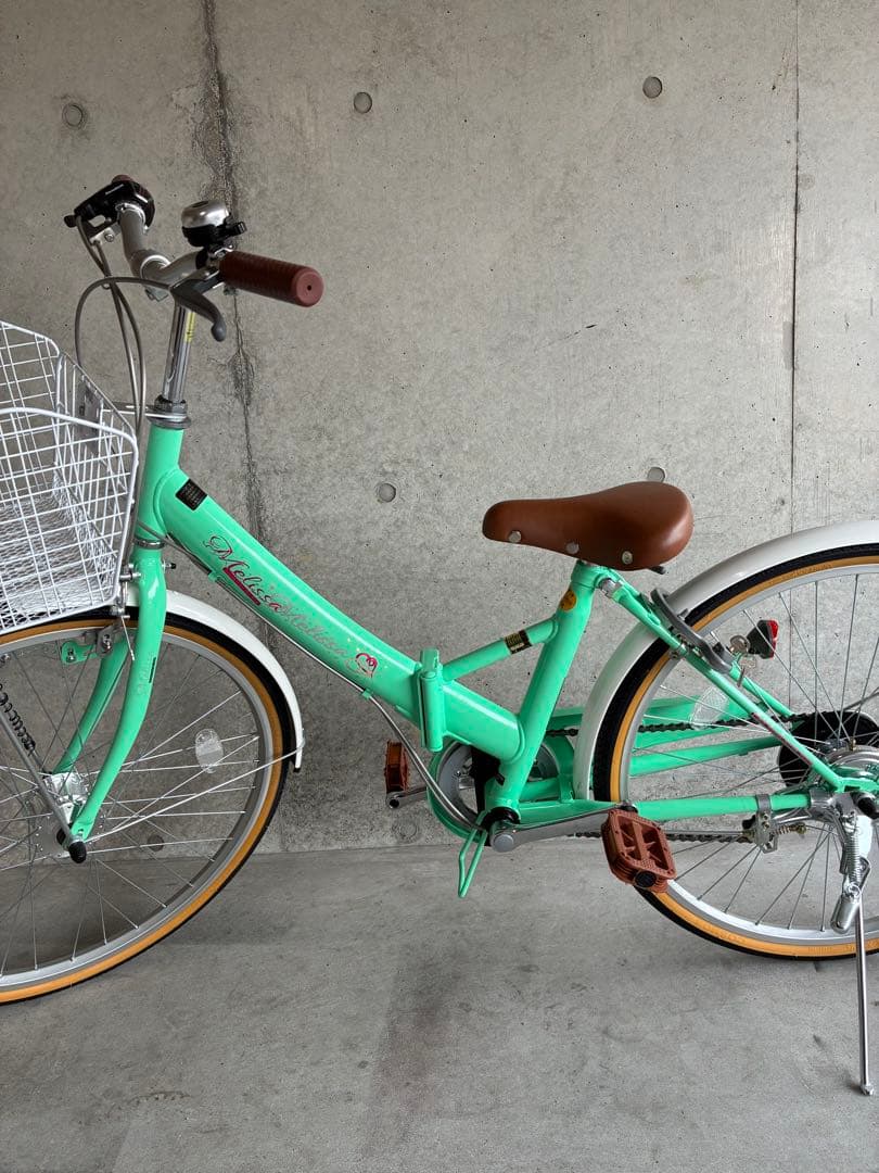 子供用自転車 女の子 メリッサ 24インチ シマノ6段変速 折りたたみ自転車