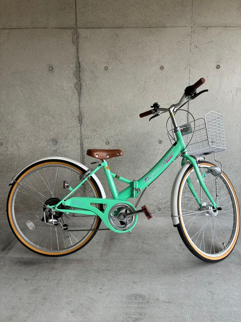 子供用自転車 女の子 メリッサ 24インチ シマノ6段変速 折りたたみ自転車