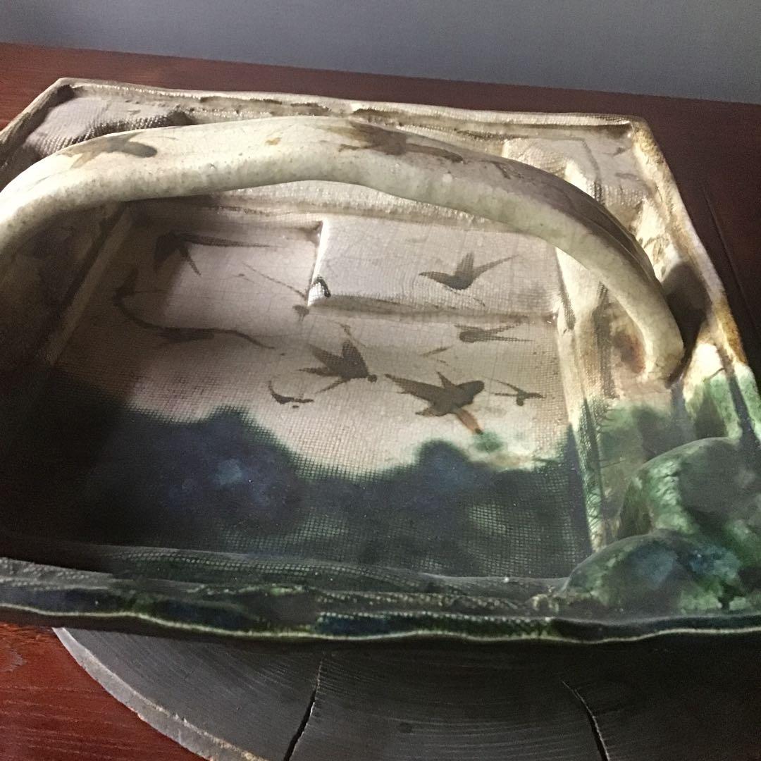 古織部　取手付　菓子皿　茶道