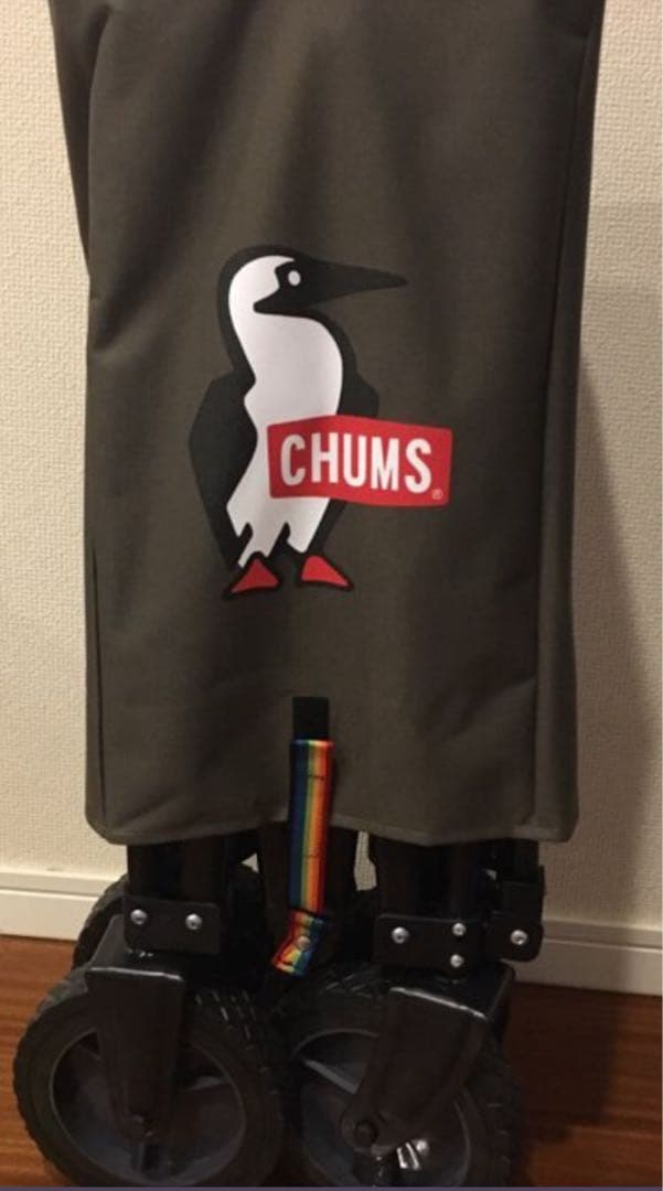 レアカラー　CHUMS 折りたたみキャリーカート カーキ