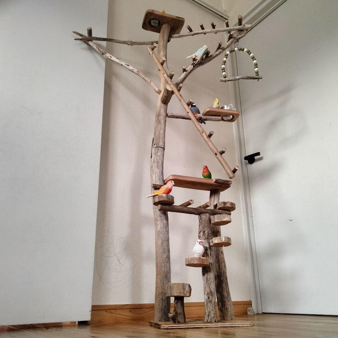 KT バードアスレチックジム大型 天然木 自然木 流木 止まり木 インコ