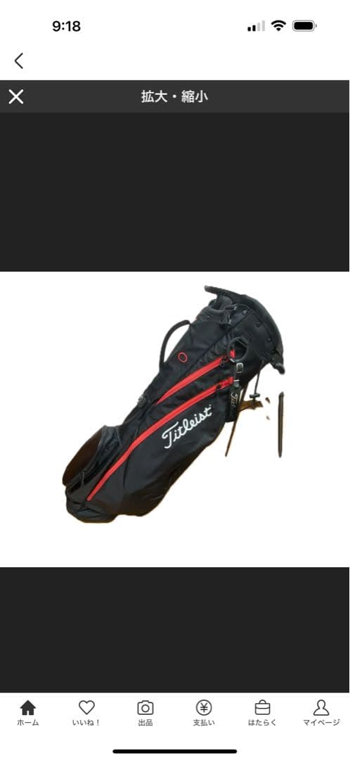 Titleist スタンドキャディバッグ 黒/赤