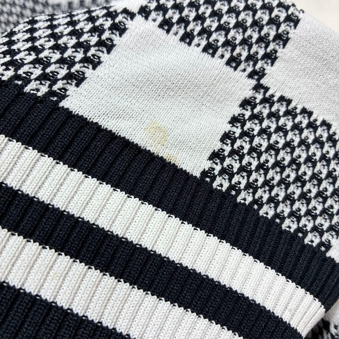 PEARLY GATES ドライバーズニット ジャケット チェック柄 L 白