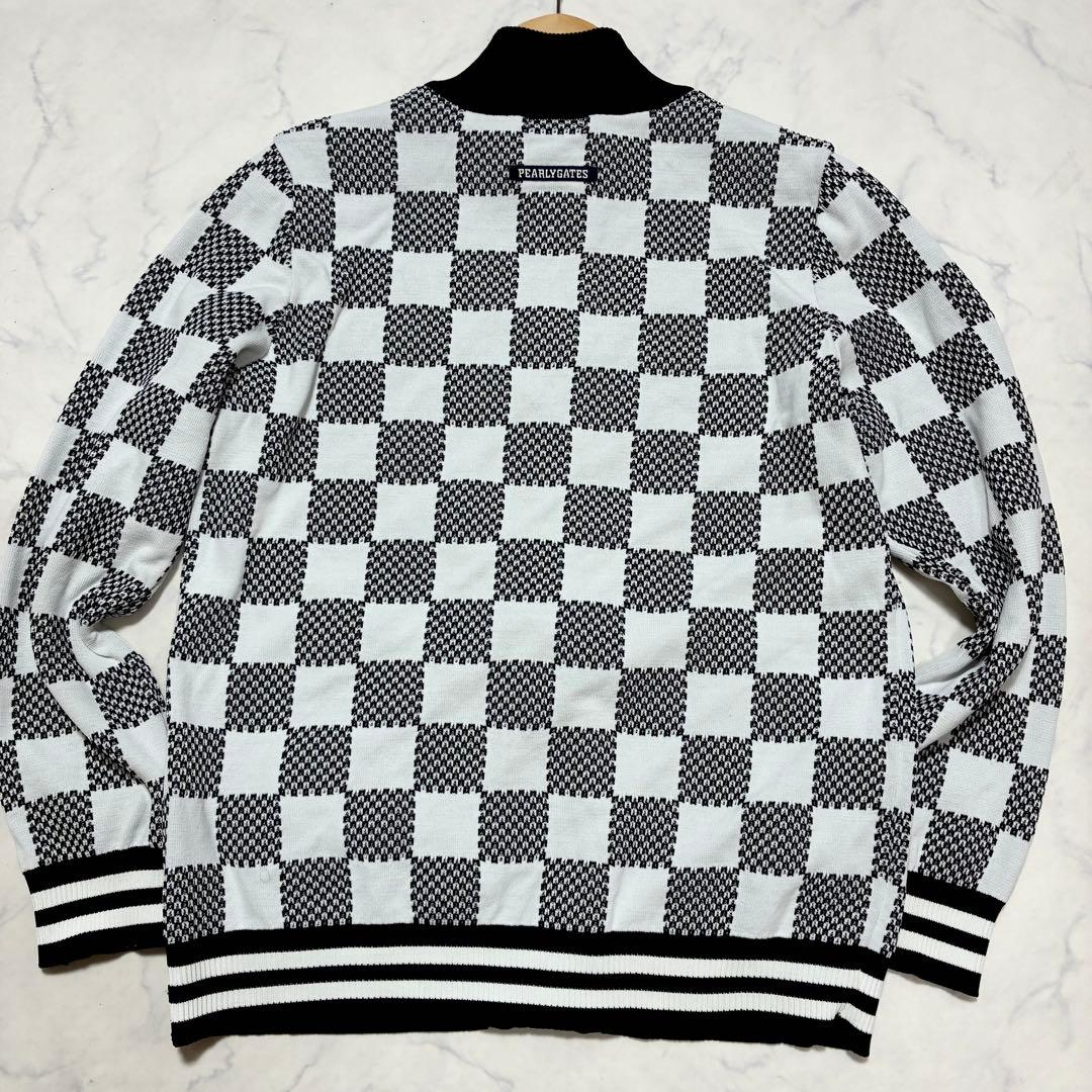 PEARLY GATES ドライバーズニット ジャケット チェック柄 L 白