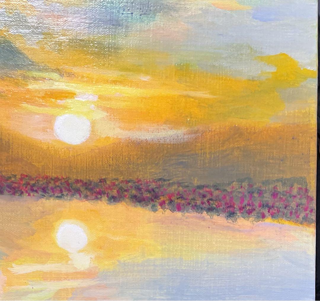 油彩画　［　夕日に映える　」F6号　原画