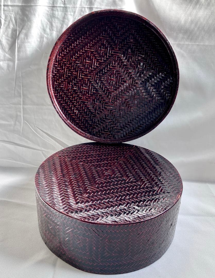 週末お値下げ✅当時物✅籃胎漆器/亀甲茶櫃/伝統工芸品