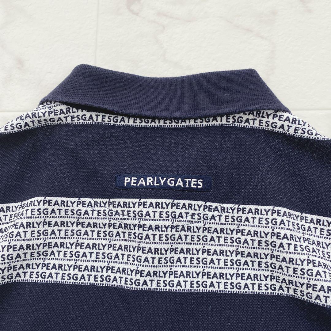 パーリーゲイツ 2021年モデル ボーダーロゴ ポロシャツ 刺繍　ゴルフウェア