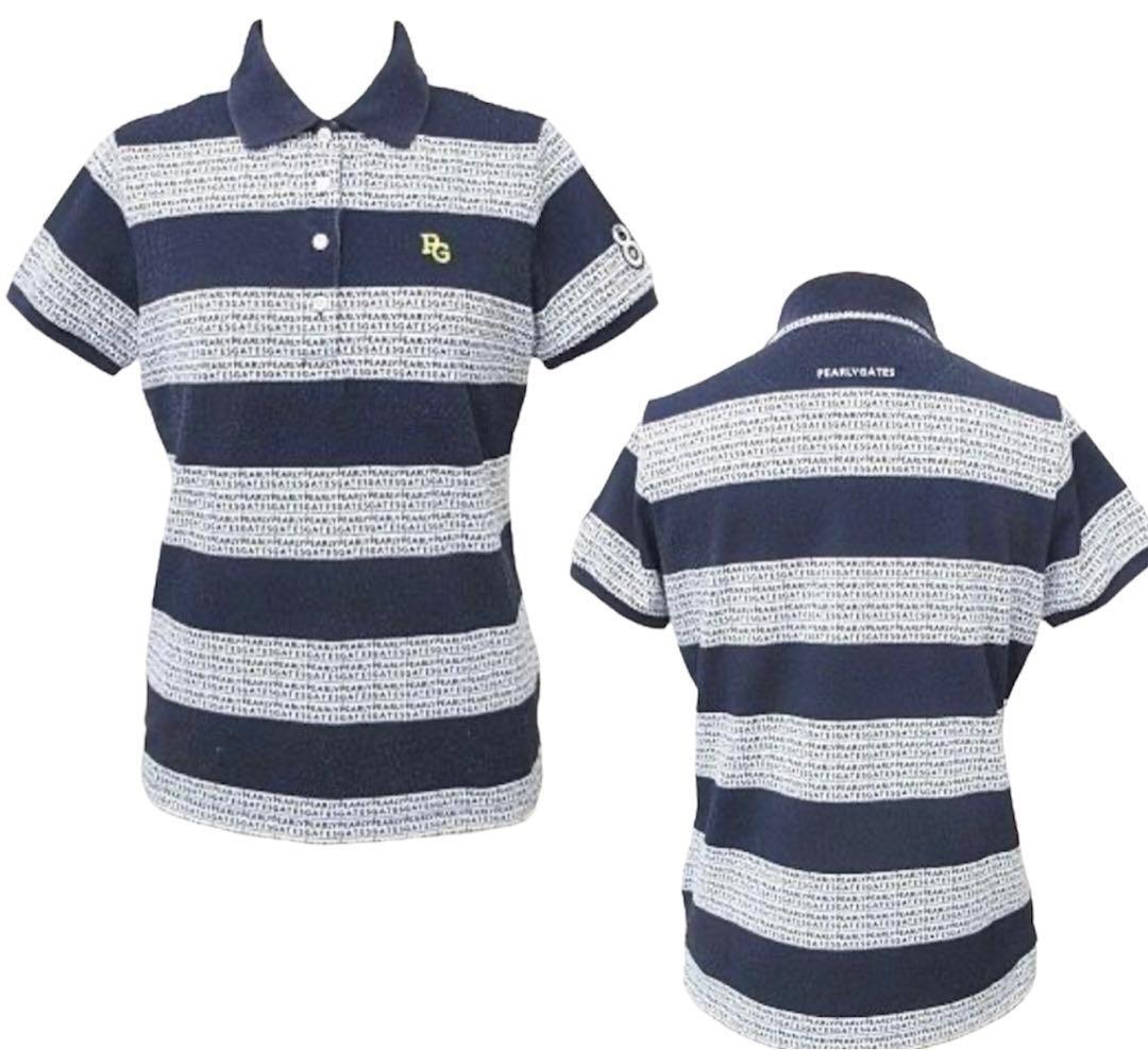 パーリーゲイツ 2021年モデル ボーダーロゴ ポロシャツ 刺繍　ゴルフウェア