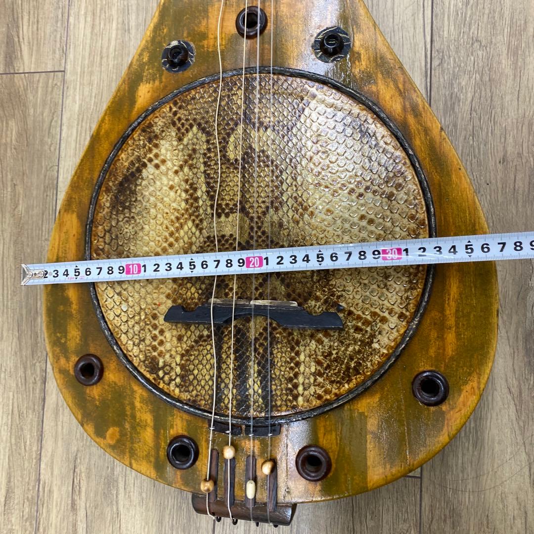 中国美術　木製　四弦秦琴　袋付　106㎝　東な7-1208