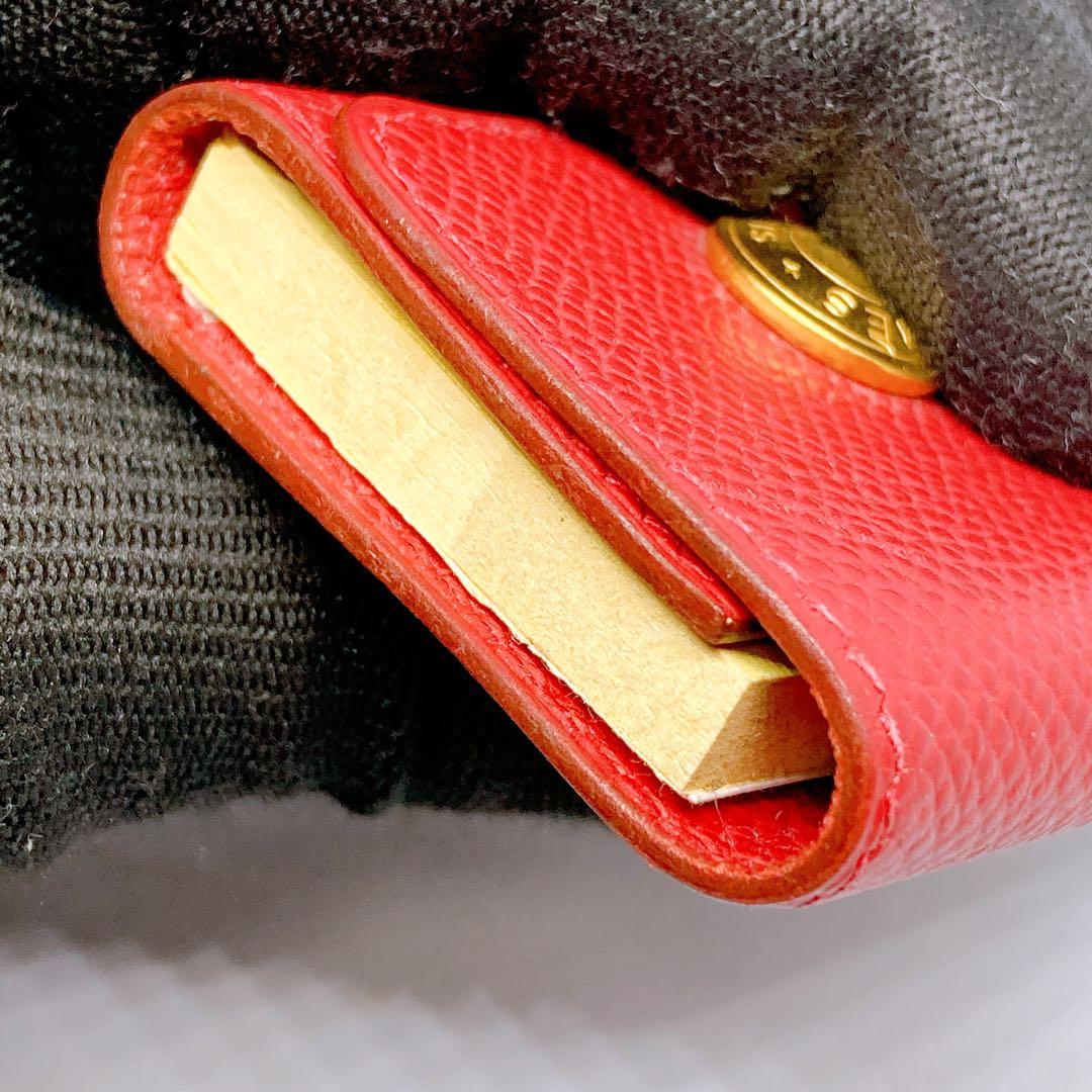 894 エルメス　ポストイットケース　エプソン　革　メモ帳　赤