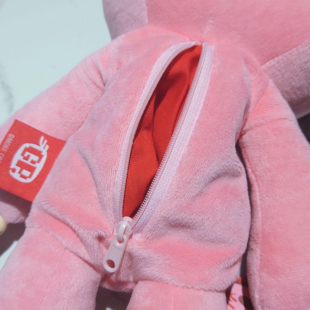 ♩*様 チャックスGP SL脱グル〜ミ〜咬筋力じまんポーチ ぬいぐるみ 【ピンク