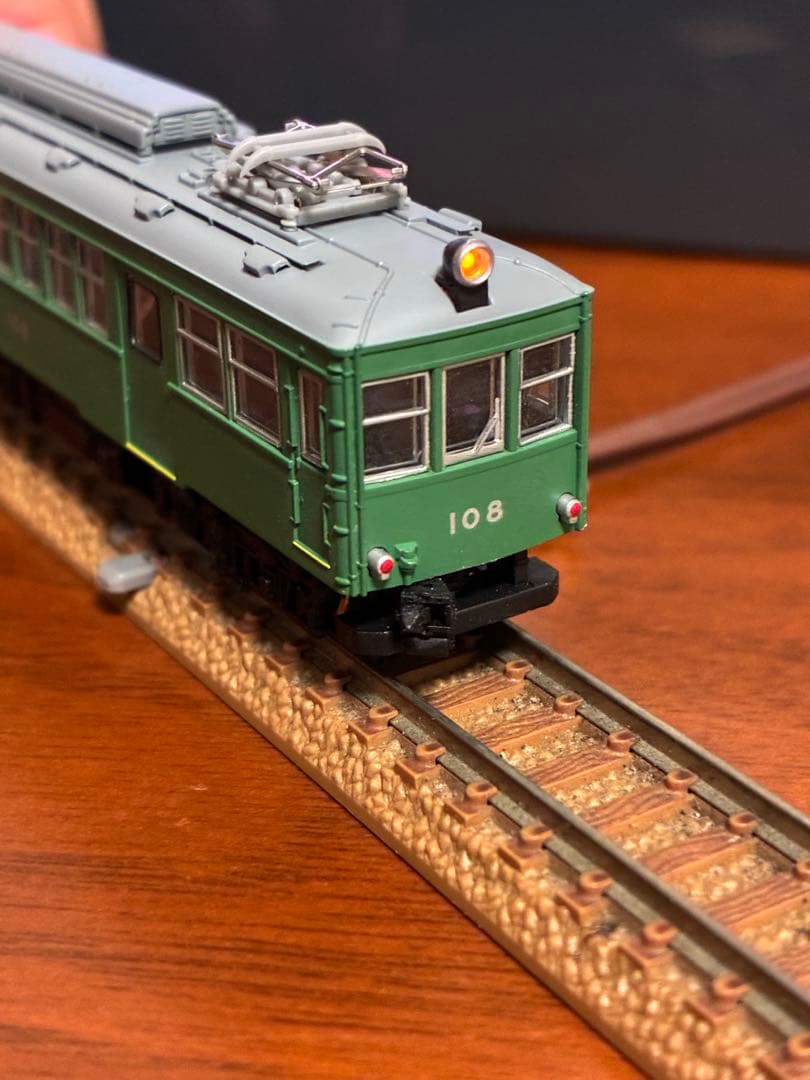 箱根登山鉄道モハ2形 \"緑塗装\"(2輌セット)モデモ　ライト点灯動力動作確認済