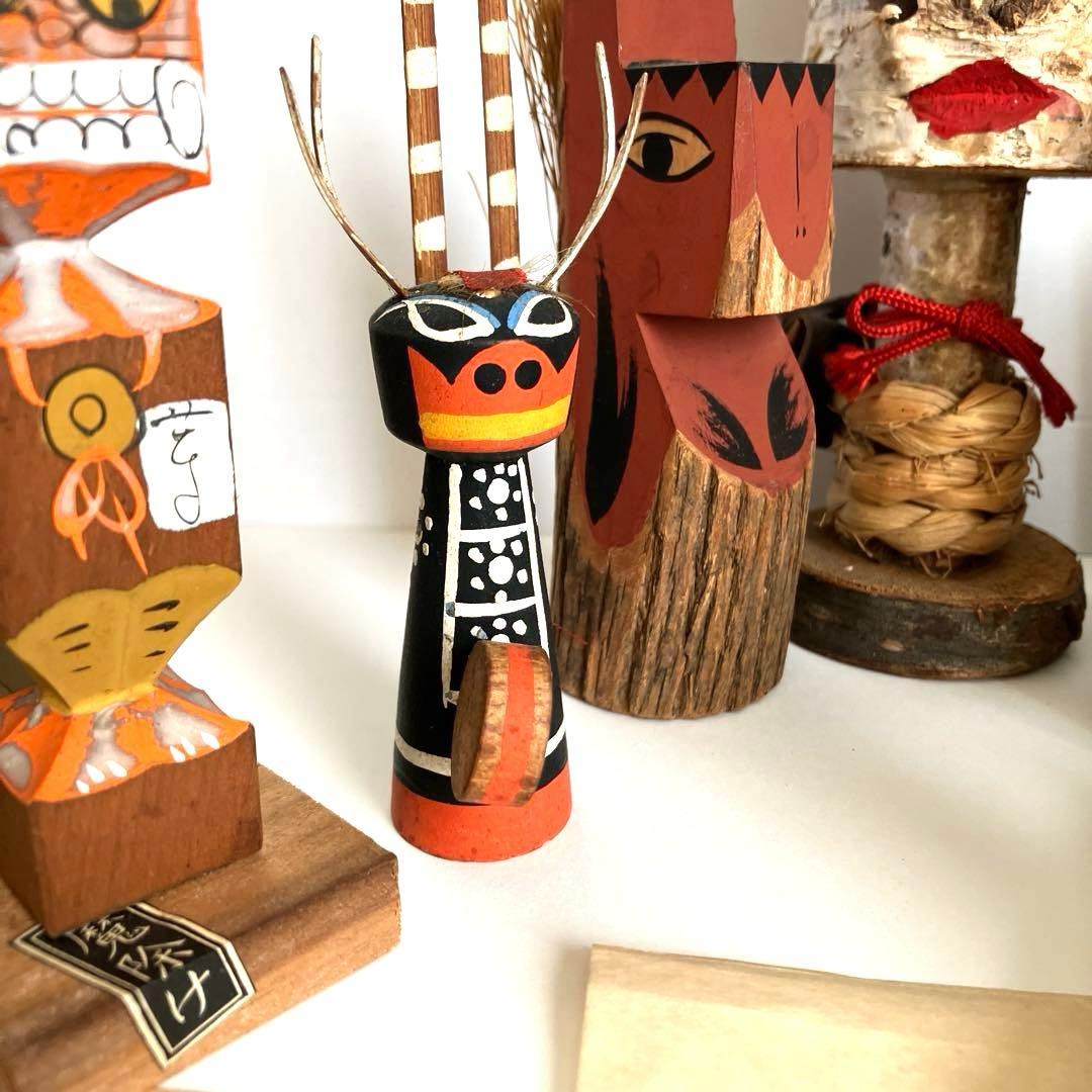 鬼こけし 妖怪 大津絵 鬼剣舞 魔除け鬼 鹿踊り 祭事 むくり こくり 怪異6点