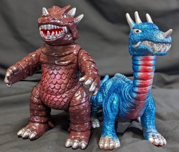 ゼロン＆ミドロン（マスダヤ復刻）「スペクトルマン」登場怪獣ソフビ２体セット